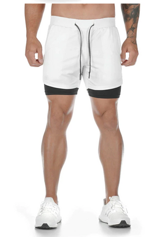 Gym shorts med Compression under tights og sidelomme som holder seg