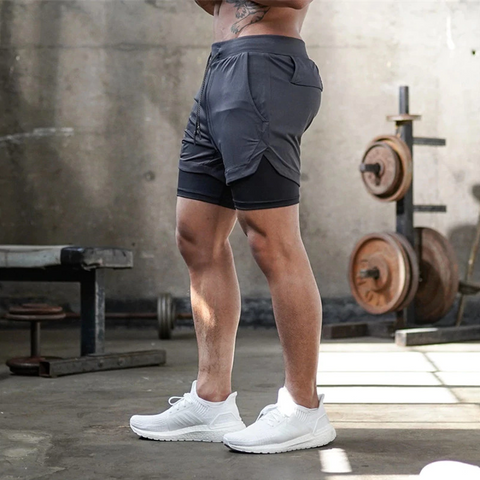 Gym shorts med Compression under tights i svart farge med svart tights