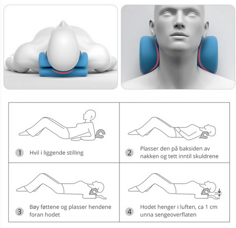 Nakkestrekker og rtopediske massasjemadrass for nakken