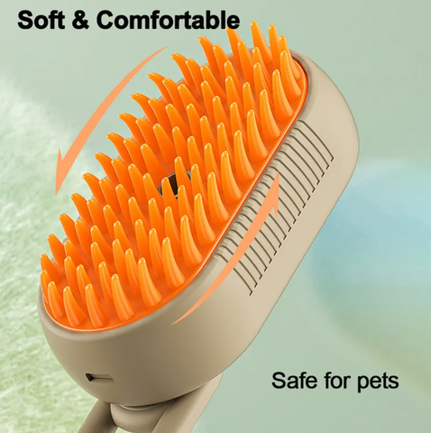 3-i-1 Steamy pet brush elektrisk kam børste med damp og massasje