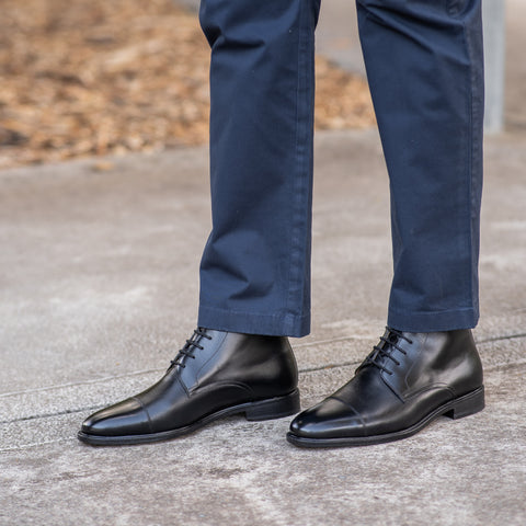 Mens Black Leather Boots | Sparrods & Co