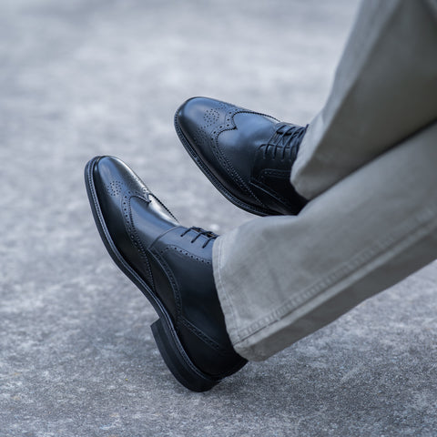 Brogue Boots in Black | Sparrods & Co