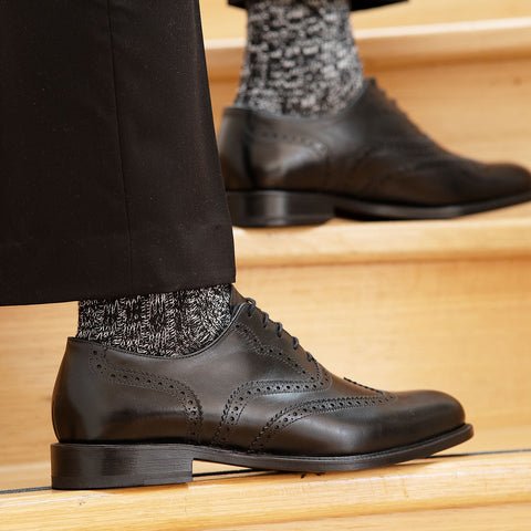 mens black brogues. Perfect black dress shoes for men.
