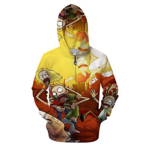 yellow rick and morty hoodie