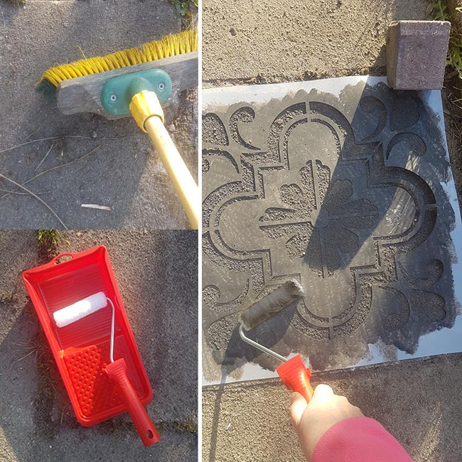 Wie Schablonieren man Terrassenplatten