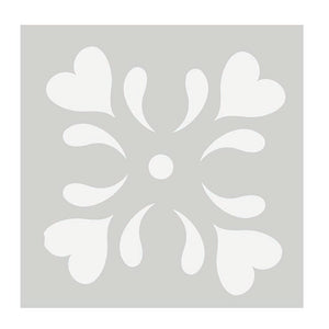 Terassenplatten Schablone - Moderne Blumenschablone für SteinPlatten - Fliesen Schablone