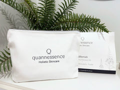 Quannessence Skincare, professional skincare, Holistic Beauty, Made in Canada, Naturally Sourced, Active ingredients, women-owned, Face, cleanser, exfoliator, ointment, Serum, lotion, QBlemish, COMPROMISED SKIN KIT, 6-piece kit, white containers