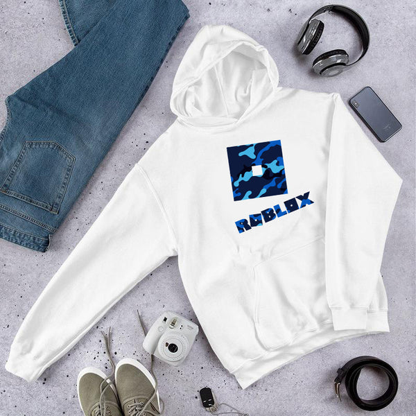 White With Blue Camo Roblox Hoodie Small World Baby Shop - camo hoodie back roblox