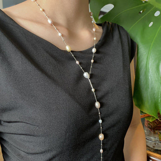Mana Loa 5ft. Freshwater Pearl Strand Necklace Black