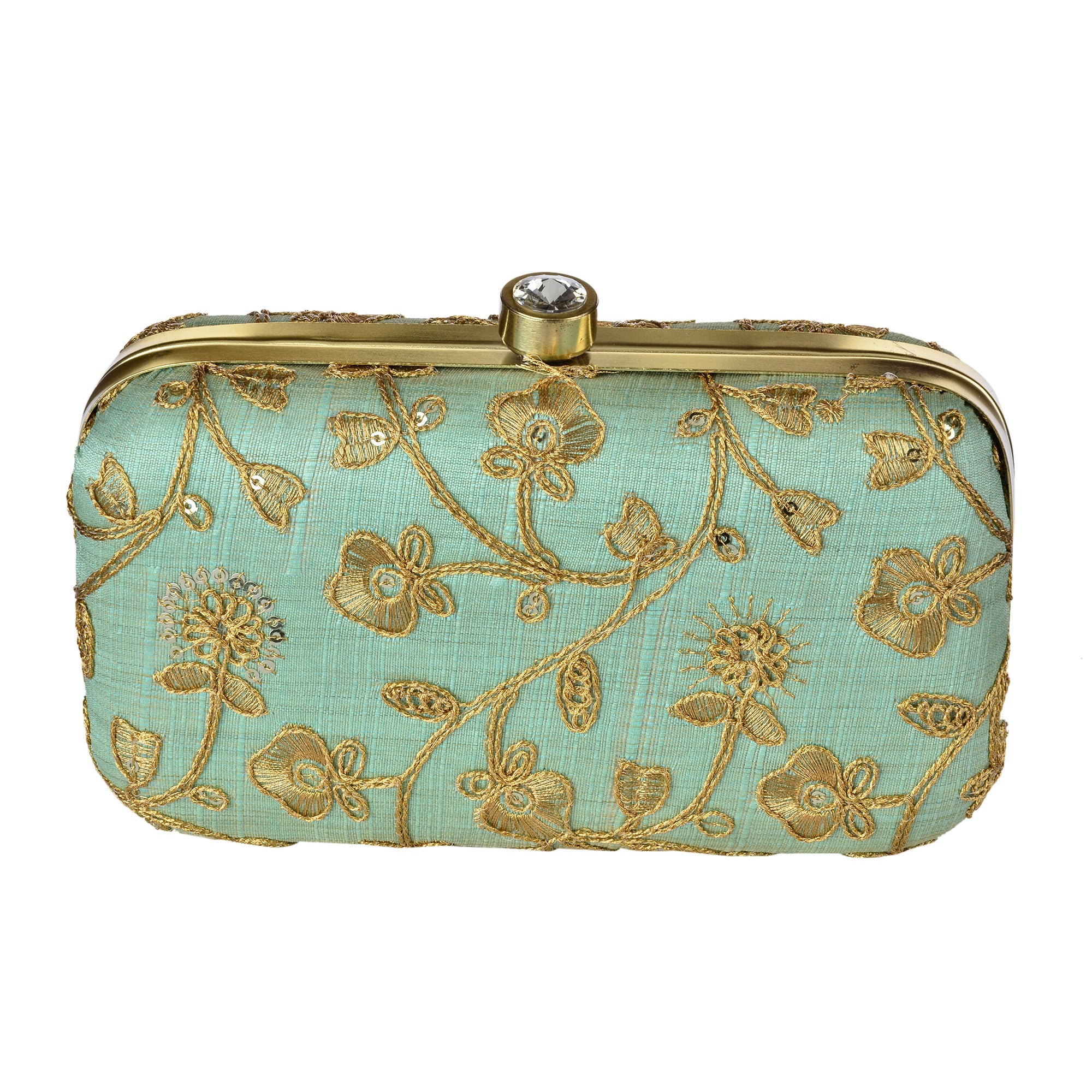 mint green clutch