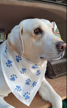 Load image into Gallery viewer, White Handmade Block Printed Dog Bandana | 20% goes towards helping stray dogs in India