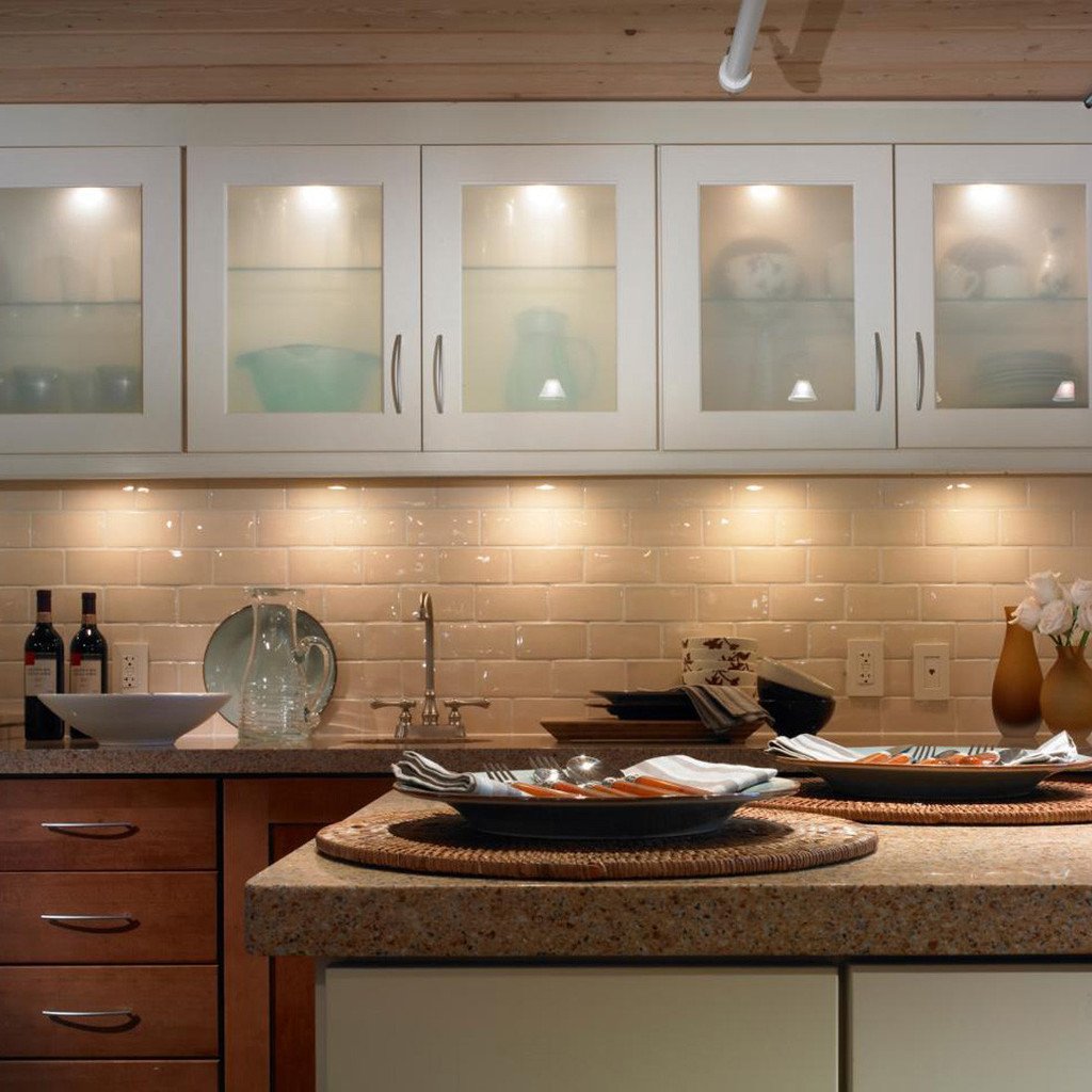 Minimalist Kitchen Under Cabinet Lighting for Large Space