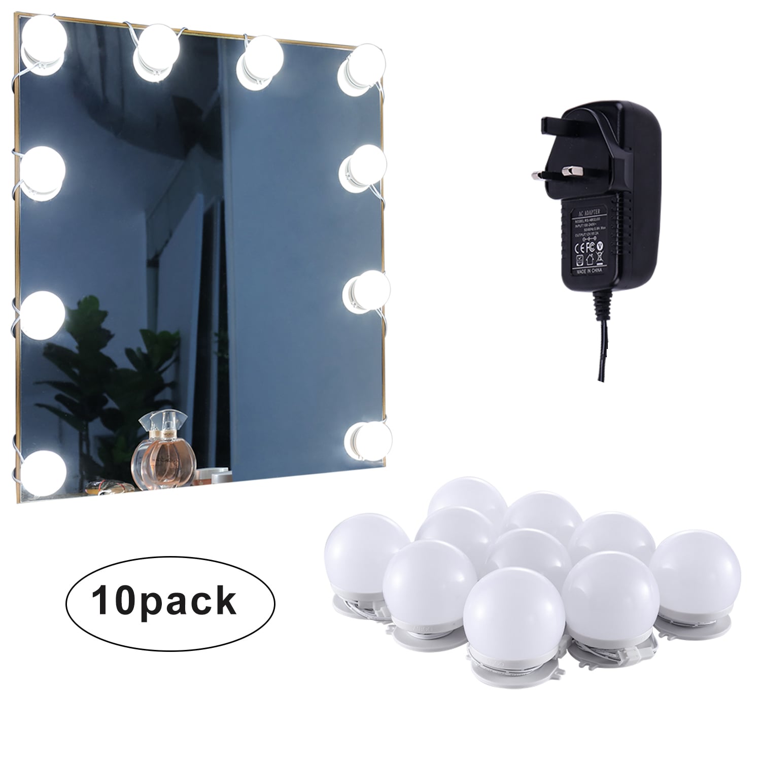 Linkable Led Makeup Mirror Lights 2700k 4000k 6000k Plug In 10bulbs Aiboo