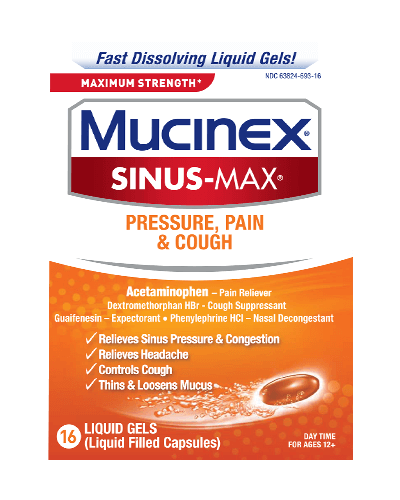 Maximum Strength Sinus-Max® Pressure, Pain & Cough Liquid Gels