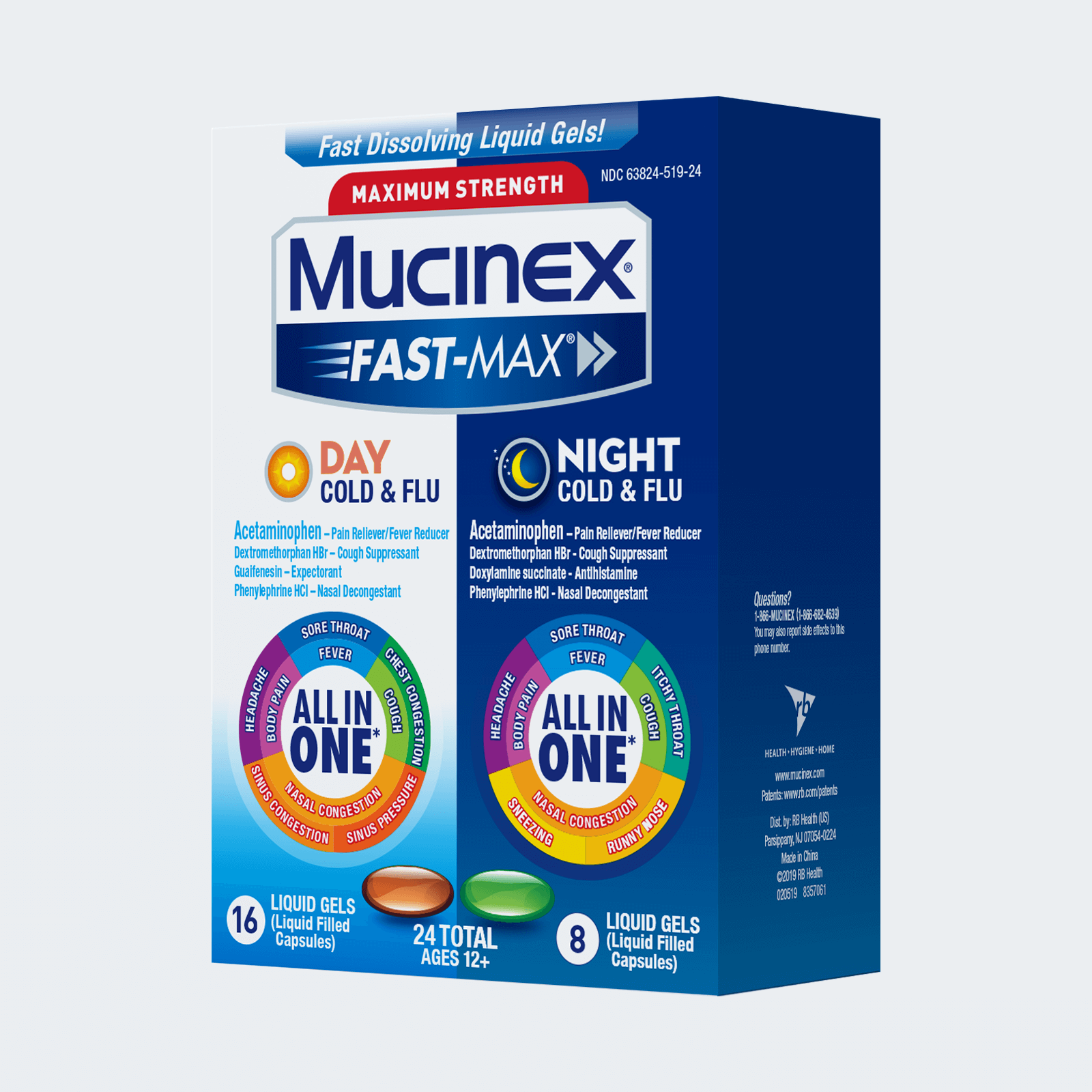 Maximum Strength Mucinex Fast Max Day Cold And Flu And Night Cold And Flu Liquid Gels Mucinex Usa