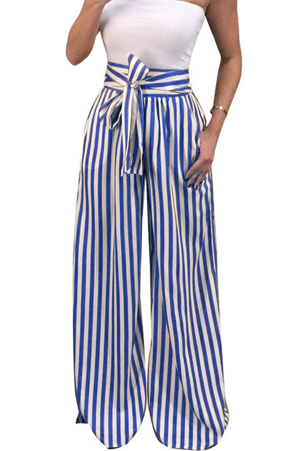 striped pants high waisted