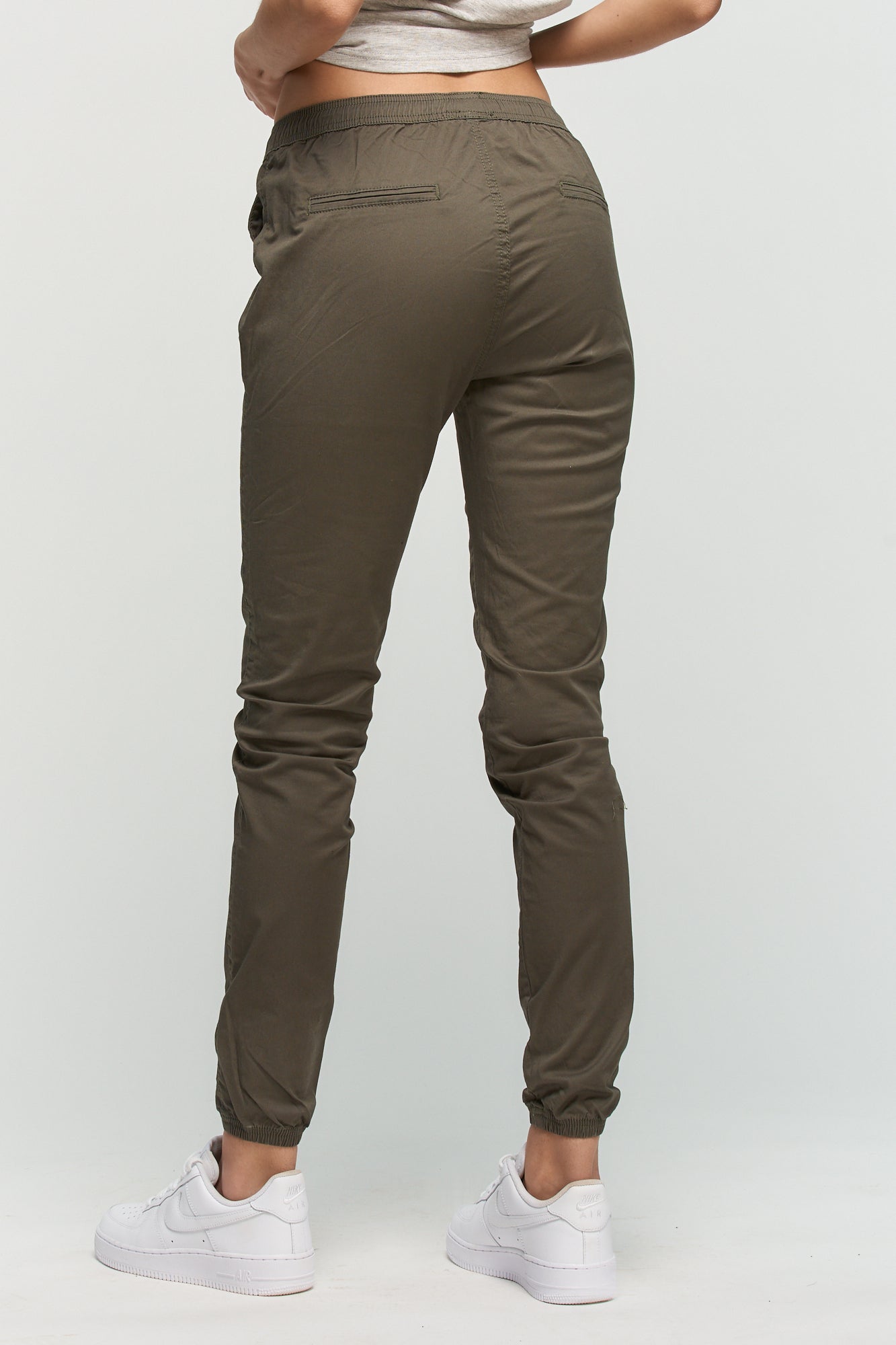 Womens Cargo Jogger Pants Olive