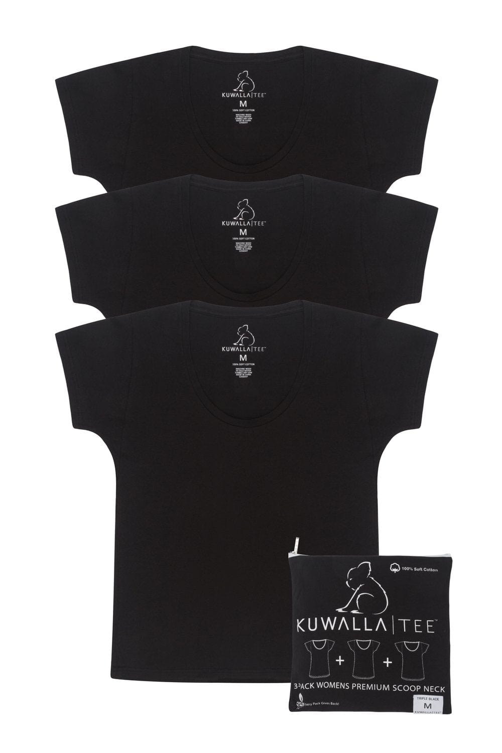 3-Pack Womens Scoop Neck