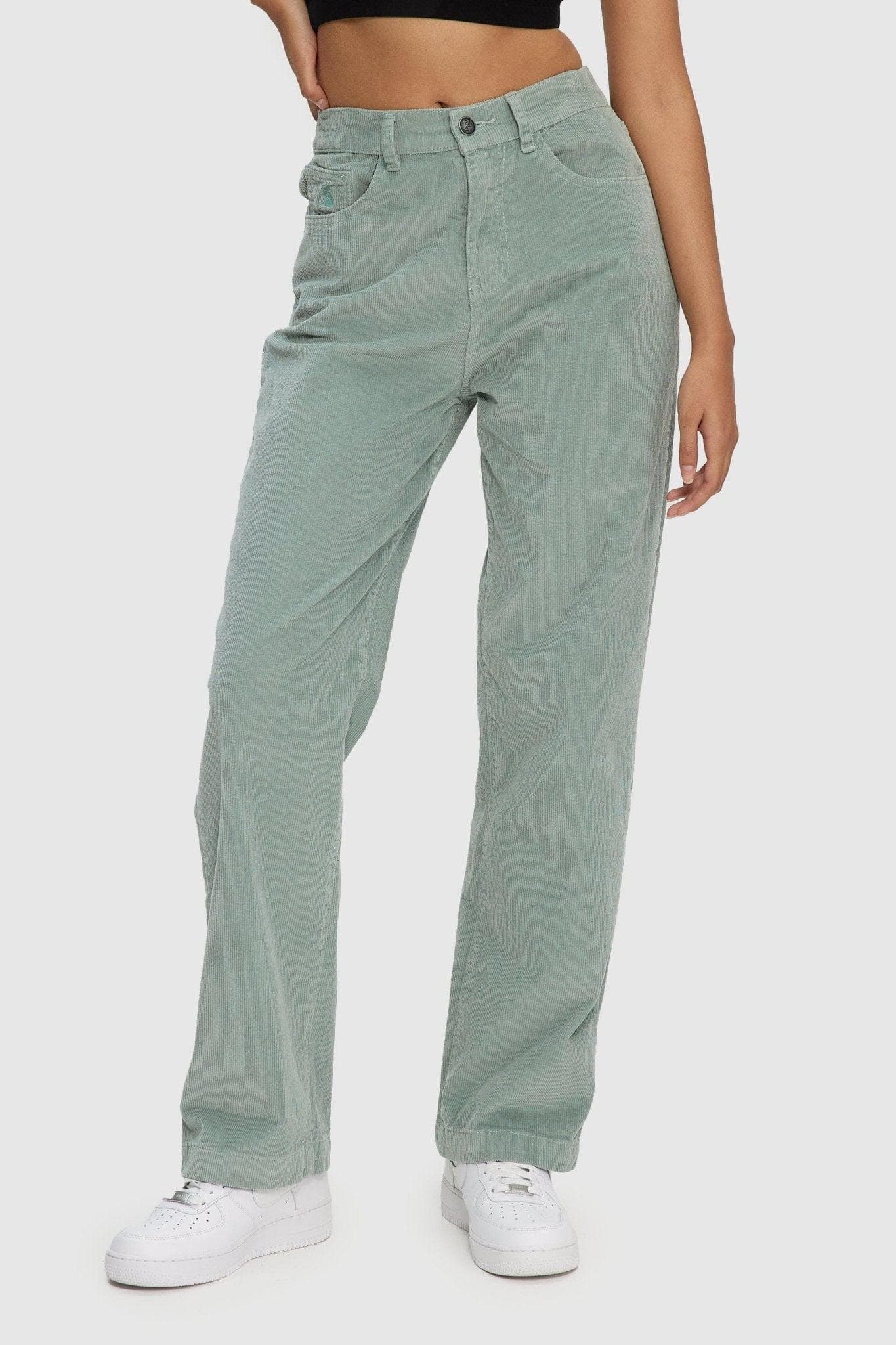 Dr Denim Plus Echo wide leg cargo pants in dark green