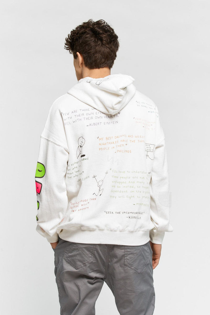 Mash Up Hoodie White | KUWALLA TEE