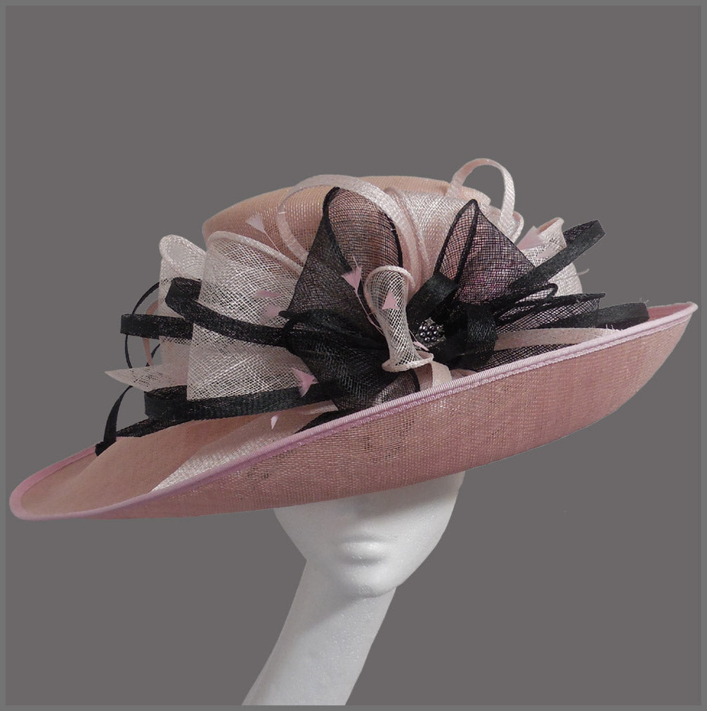 pale pink wedding hat
