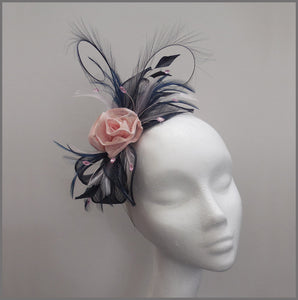 navy and pink fascinators for weddings