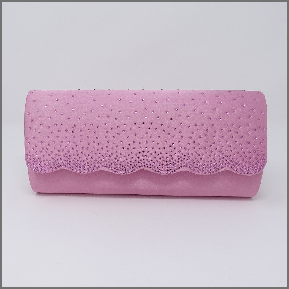 pink satin clutch