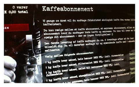 Kaffeabonnement, køb din kaffe i vores online kaffe webshop