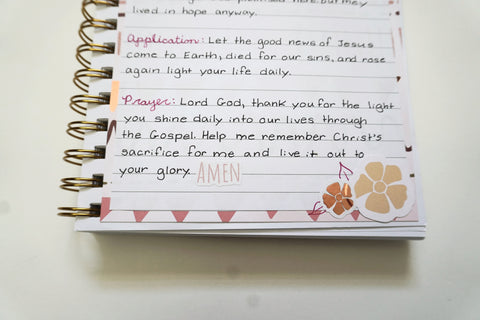 Application and prayer- Bible journaling