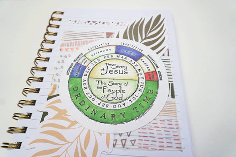 Closeup of liturgical calendar- Bible journaling
