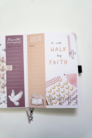Praise and gratitude sections- Bible journaling