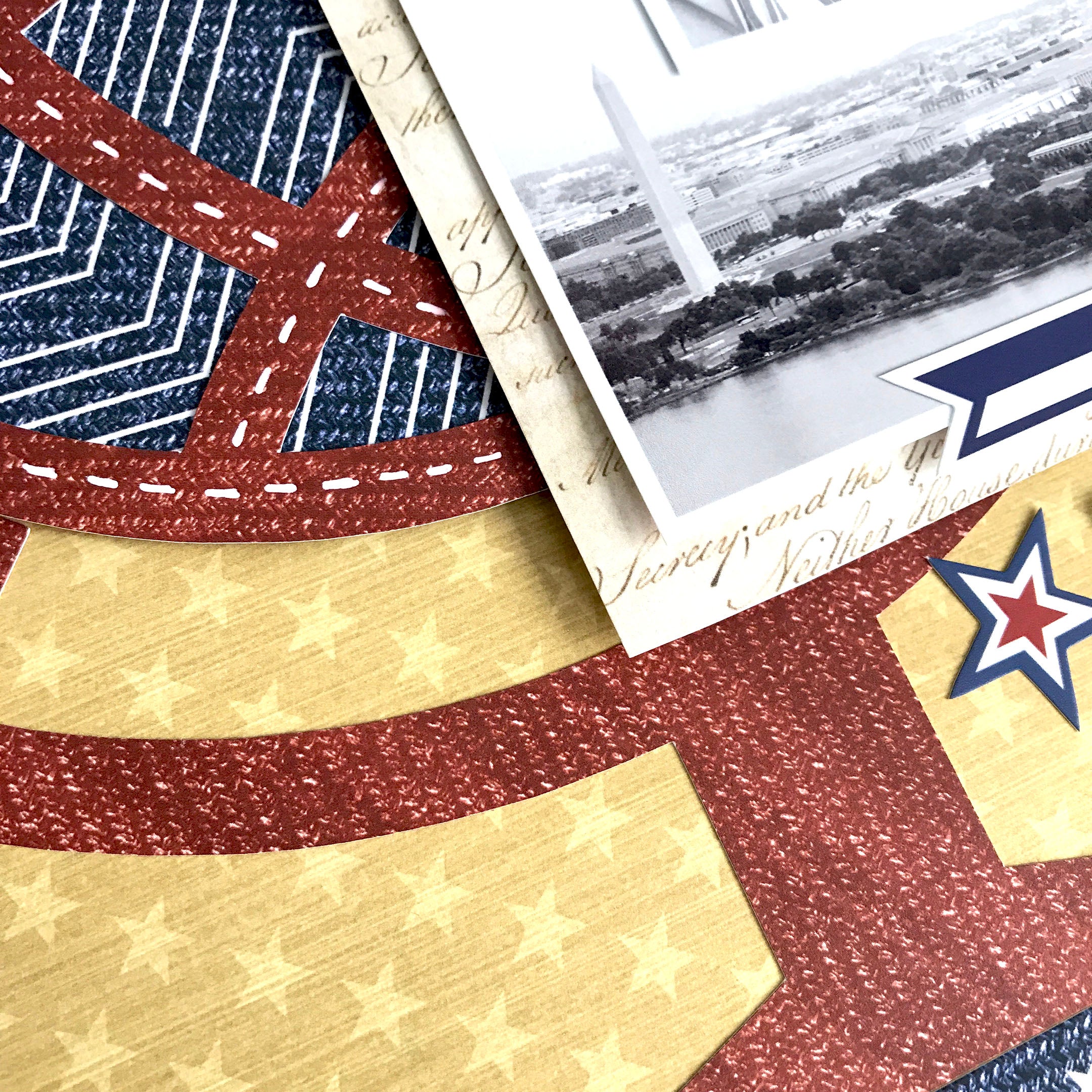 close up of let freedom ring scrapbook layout