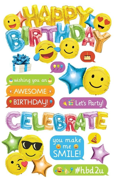 Birthday Wishes, 3D Scrapbook stickers, 15/pk (Little Birdie)