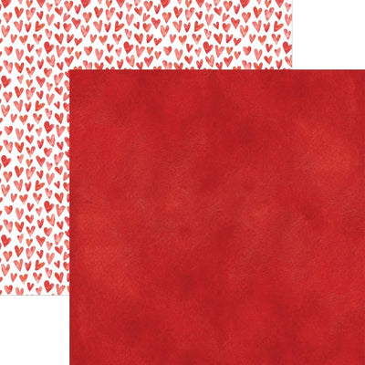 Scrapbook Paper - Red Watercolor Floral - Paper House