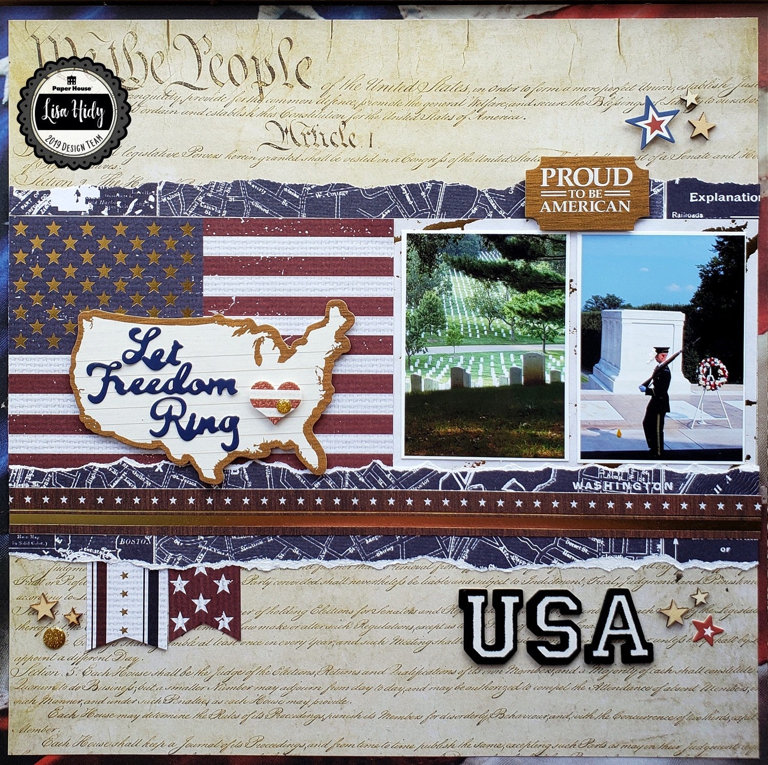 Paper House~12X12 LET FREEDOM RING~BOSTON~ paper crafting kit~Quick Ship