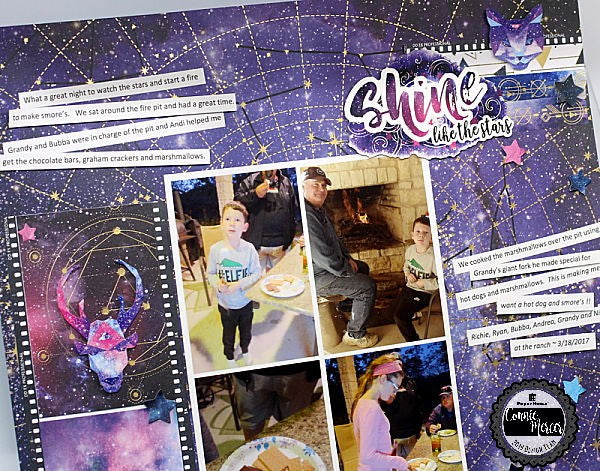 How to Make Easy Scrapbook Pages: Create a large multi-colored title for  your page using stamps
