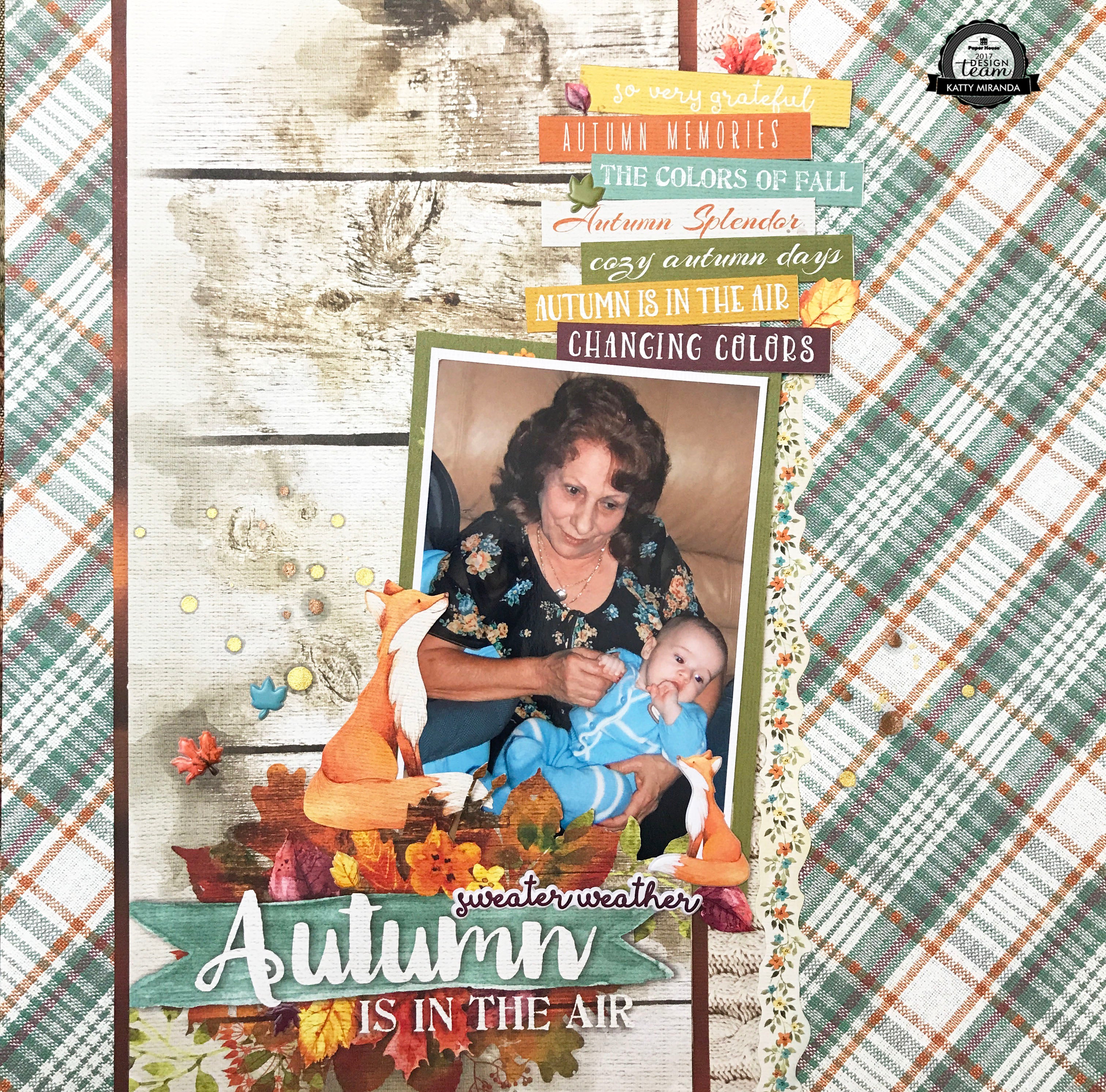 Family Scrapbook Layout using Autumn Woods from Paper House Productions