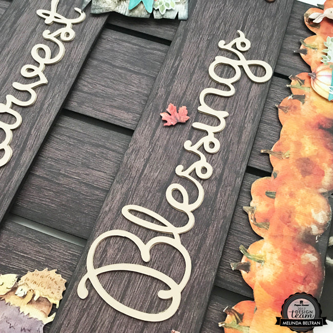 Harvest Blessings Fall Home Decor Fence Sign Paper Crafting Deco
