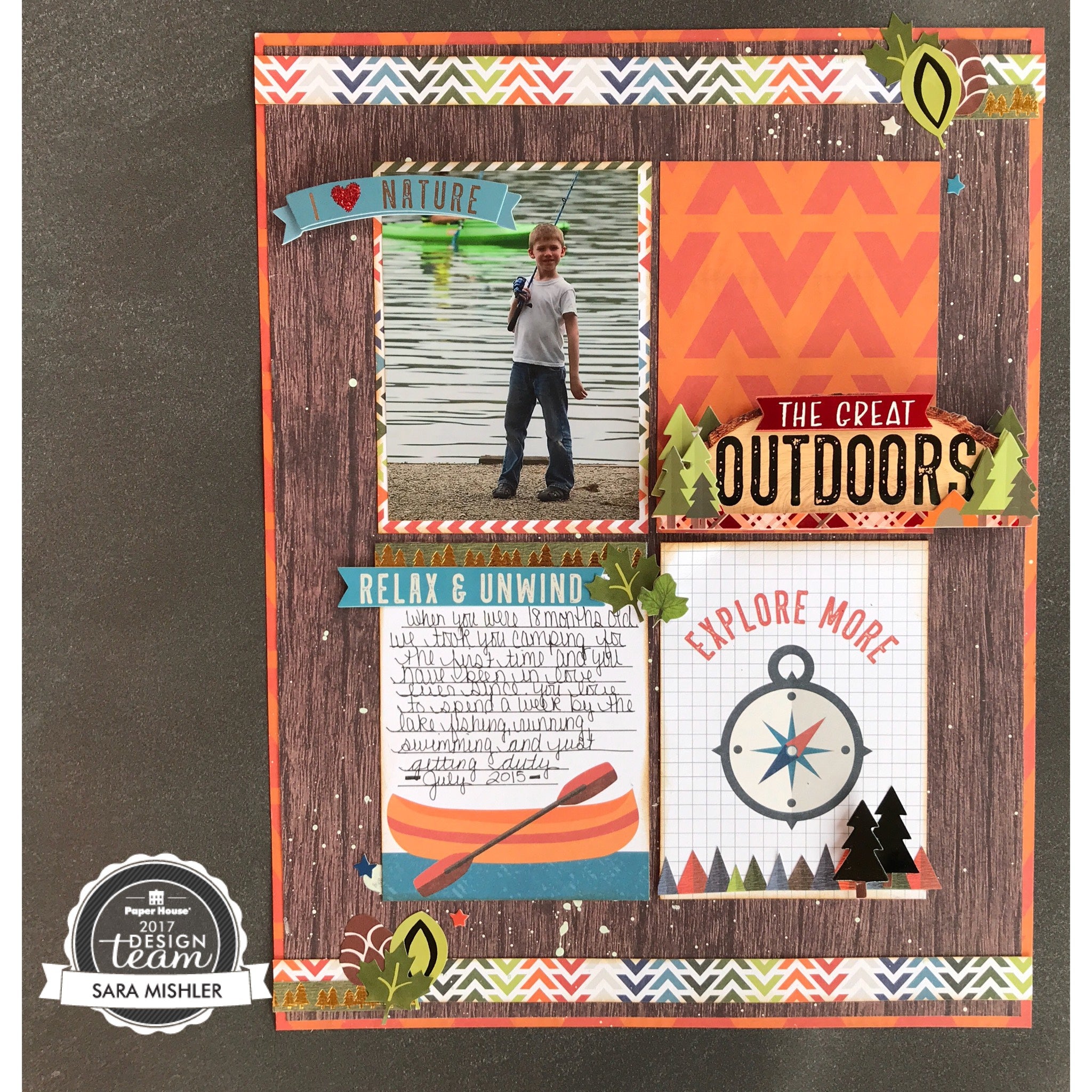 camping border paper