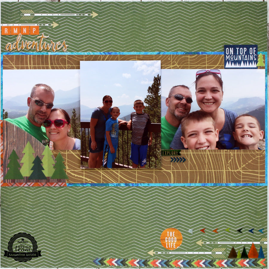 How to Mix Embellishments to create texture on a scrapbook layout