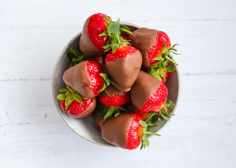 bowl of chocolate covered strawberries