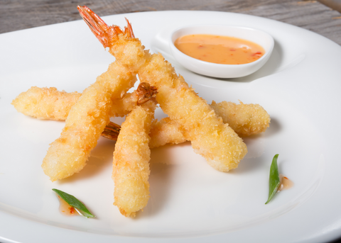 shrimp tempura and sauce on the side