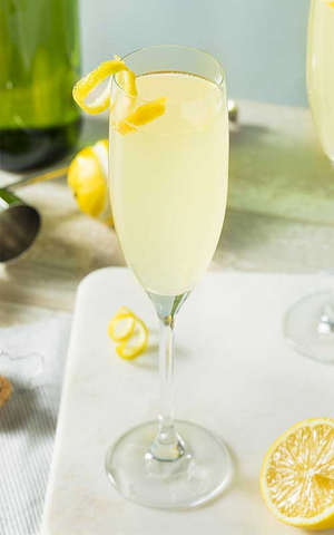 French Harvest cocktail with lemons and jigger