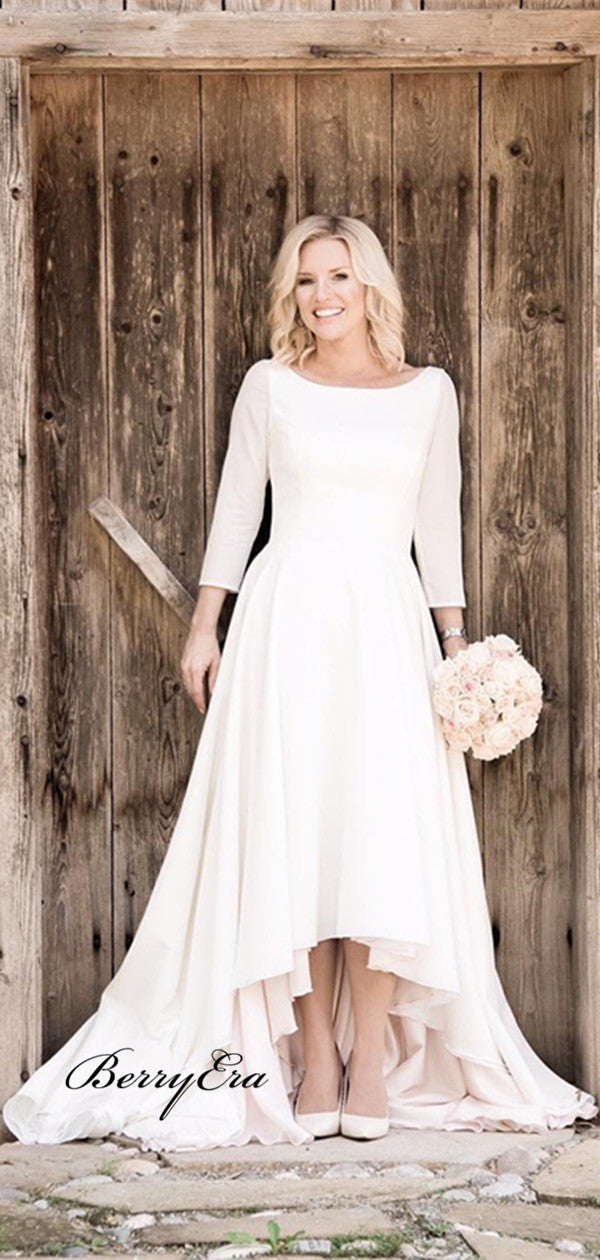 High Low Casual Wedding Dresses with 3 