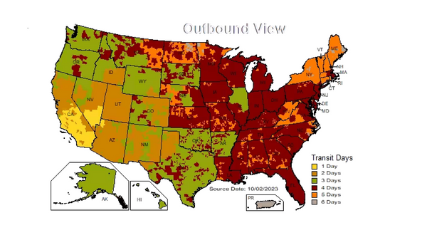 UPS GROUND MAP