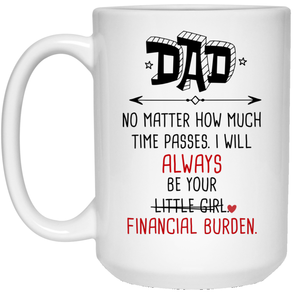 dad i will always be your little girl financial burden mug