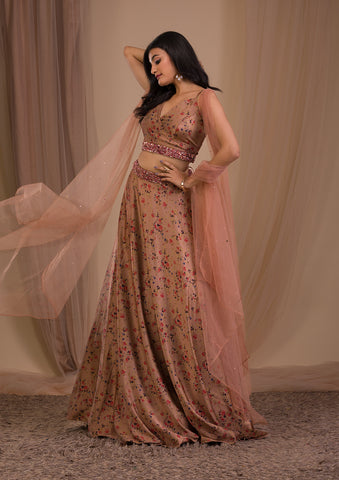 Crystal Stone Work Soft Premium Net Wedding Wear Readymade Gown In Golden  Color - Gown - Sale