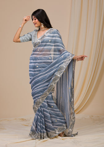 Grey Party Wear Jaanvi Fashion Silk Saree Cham-2034_Grey, With Blouse Piece  at Rs 1799 in Surat