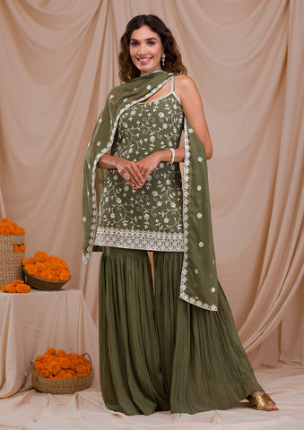 Designer Sinduri Silk Digital Print Sharara Suit With Satin Jacket Dupatta  Long Women Maxi Dress Indian Ethnic Traditional Party Wear Bollywood Muslim  Abaya Hijab Festive Wedding Diwali Eid 9488 : Amazon.ae