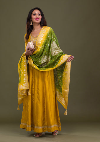 Embroidered & Printed Voile Long Anarkali Dress – MISSPRINT